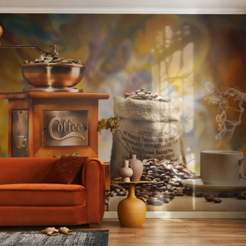 Papier peint sur mesure Premium Canvas - Le craquement des grains, le cliquetis d'un moulin - La gastronomie, Café, Moulin à café