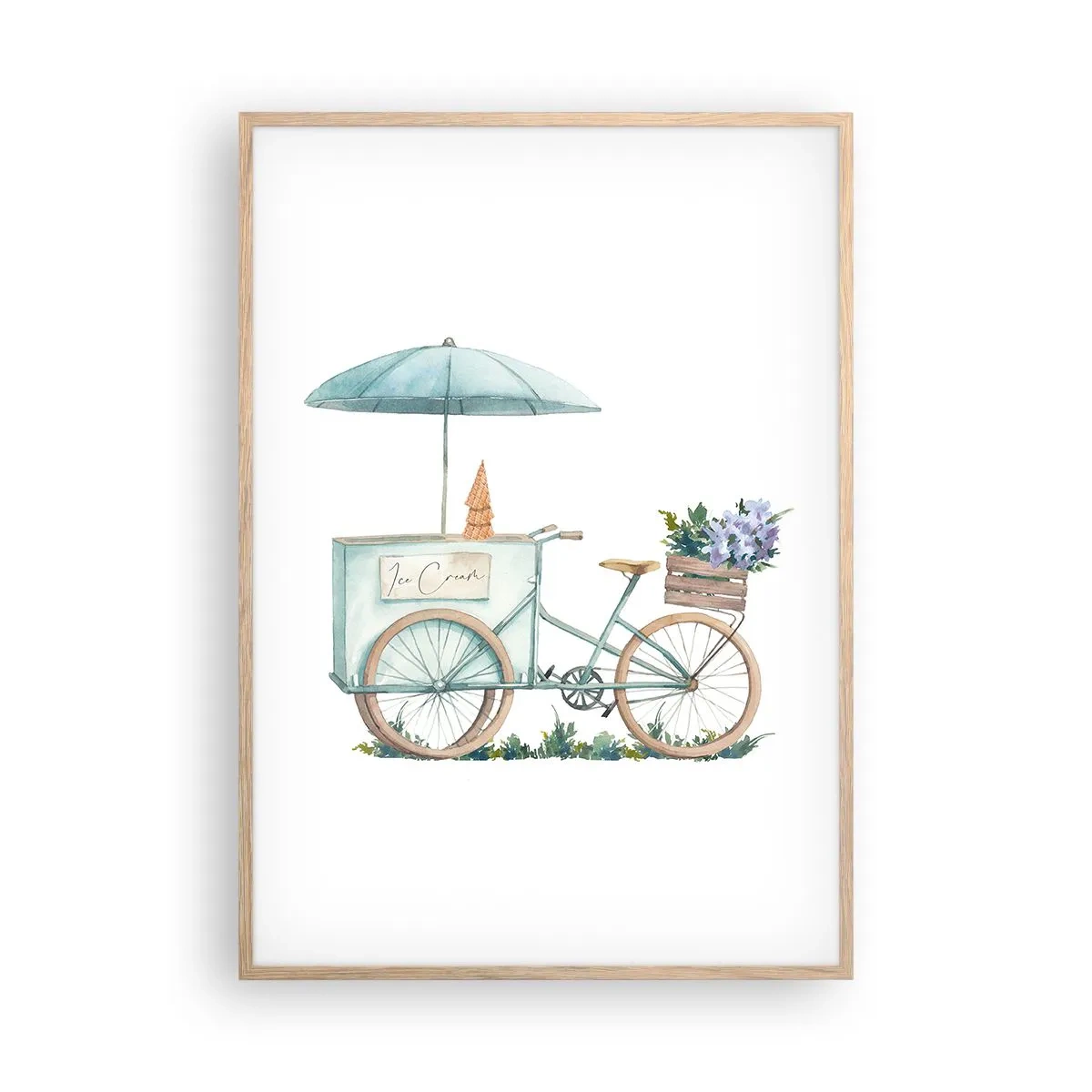 Affiche dans un chêne clair - Poster - Doux souvenir d'été - 70x100 cm