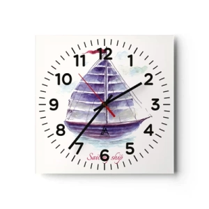 Horloge murale - Pendule murale - Plein de voiles et d’eau calme - 30x30 cm