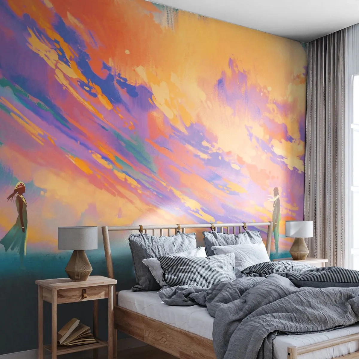 Papier Peint Autocollant Deluxe Sticker - La force d'attraction - Abstraction, Femme et Homme, Morceau - 400x280 cm