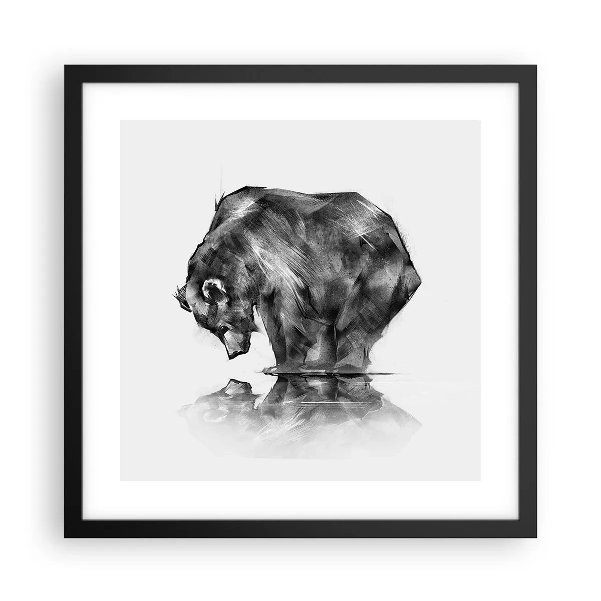 Affiche dans un cadre noir - Poster - Ravi de rencontrer quelqu'un de proche - 40x40 cm