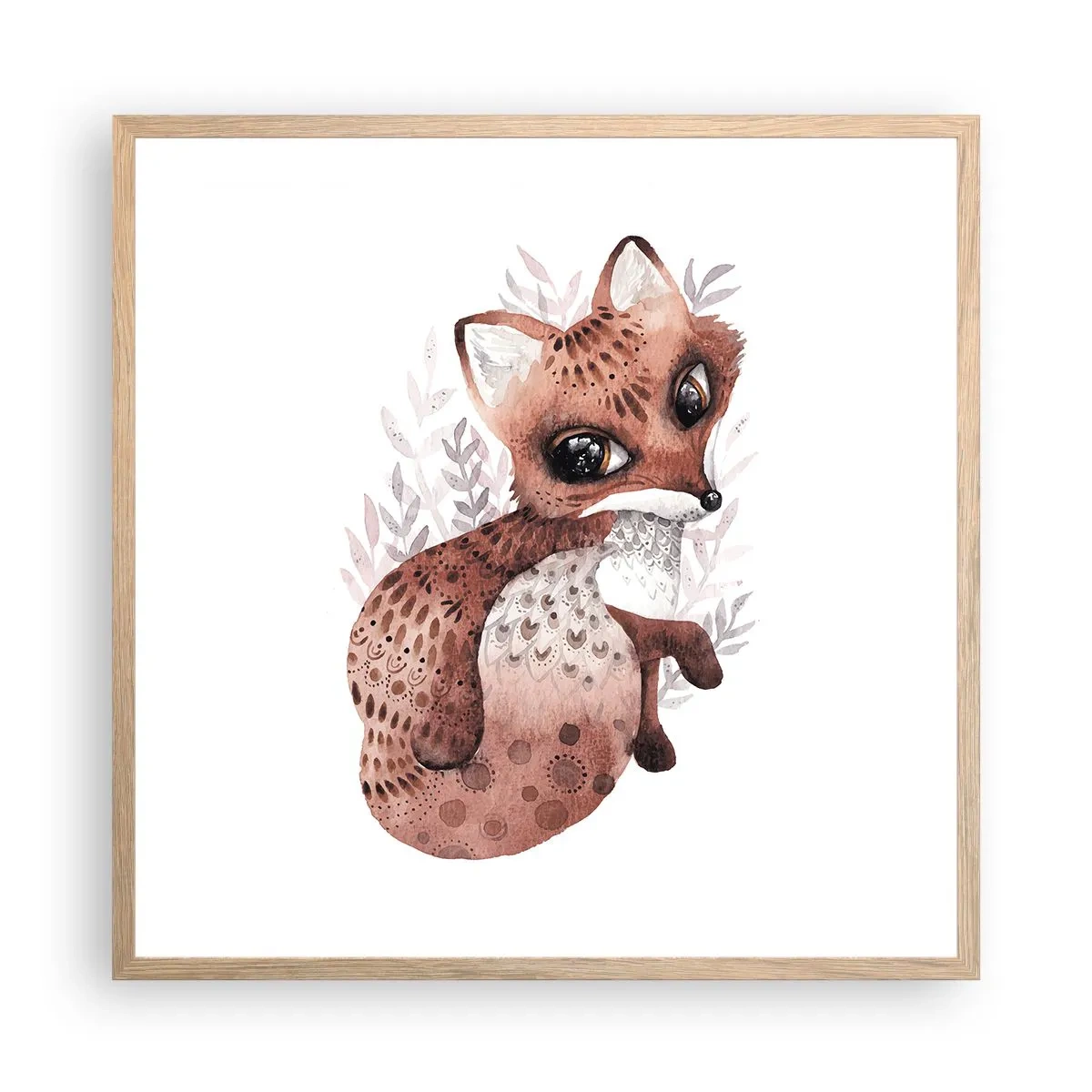 Affiche dans un chêne clair - Poster - Seulement à aimer - 60x60 cm