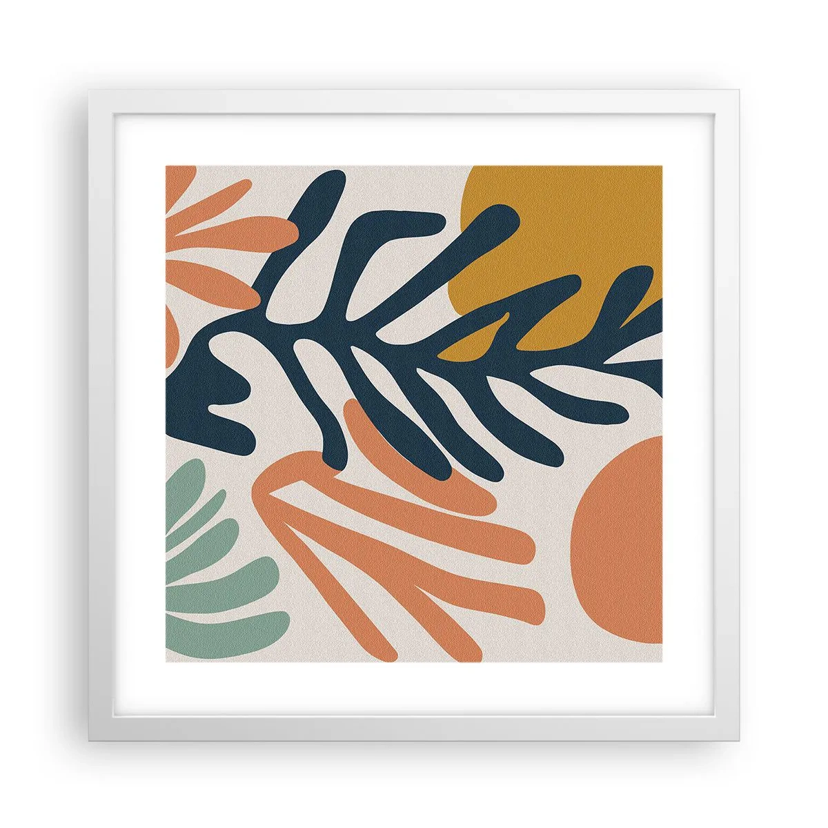 Affiche dans un cadre blanc - Poster - Mers de corail - 40x40 cm