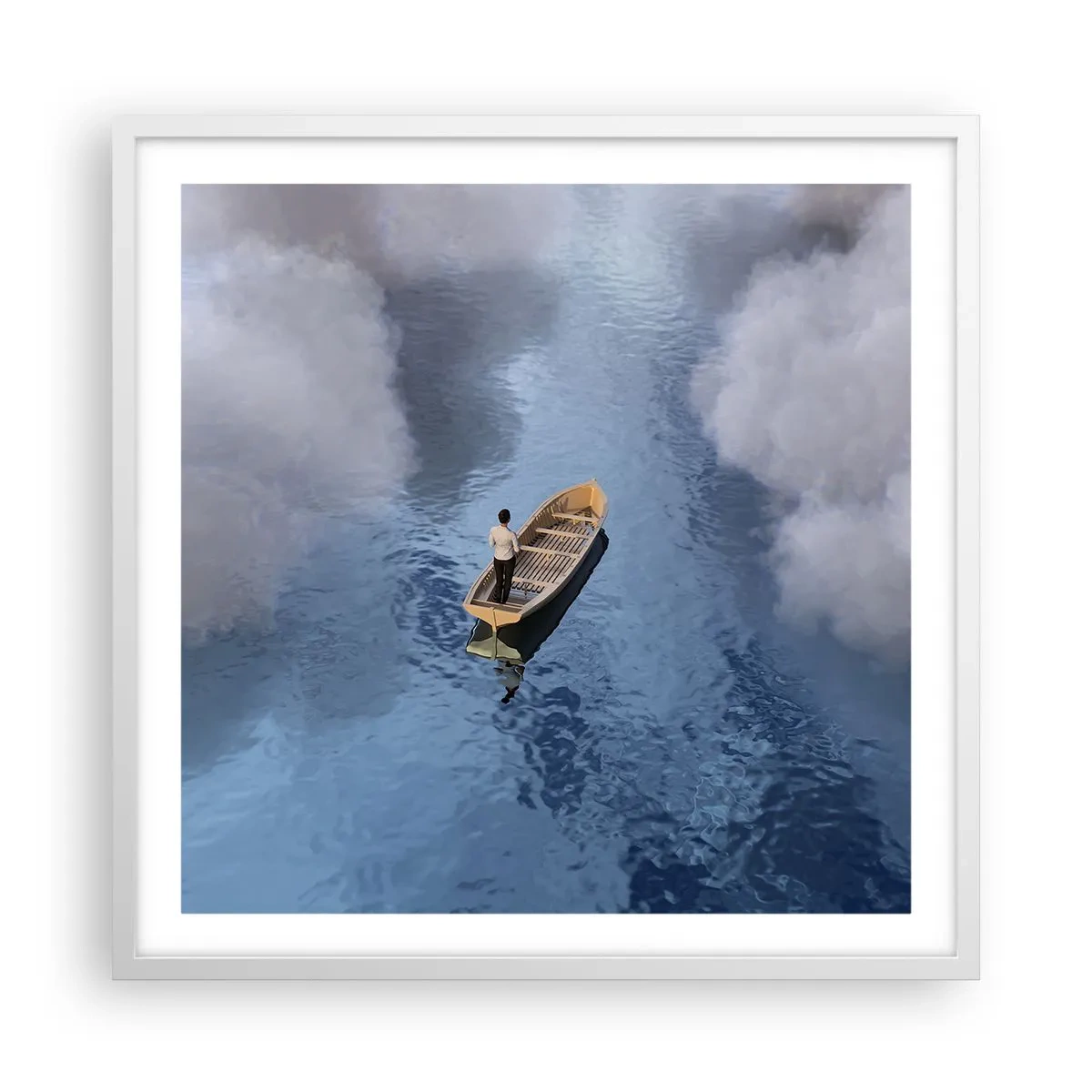 Affiche dans un cadre blanc - Poster - Vie – voyage – inconnu - 60x60 cm