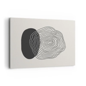 Impression sur toile - Image sur toile - Motif abstrait avec des lignes et des formes en noir et blanc - 120x80cm - Durabilité et oscillation - Décoration murale moderne pour le salon et la chambre ARTTOR