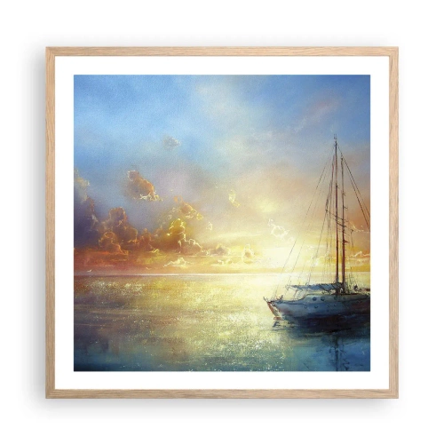 Affiche dans un chêne clair - Poster - Dans une baie dorée - 60x60 cm