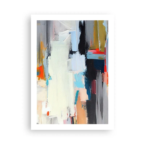 Affiche - Poster - Composition abstraite en couleurs dans un style expressif - 50x70cm - Y a-t-il une méthode ? - Décoration murale moderne pour le salon et la chambre ARTTOR