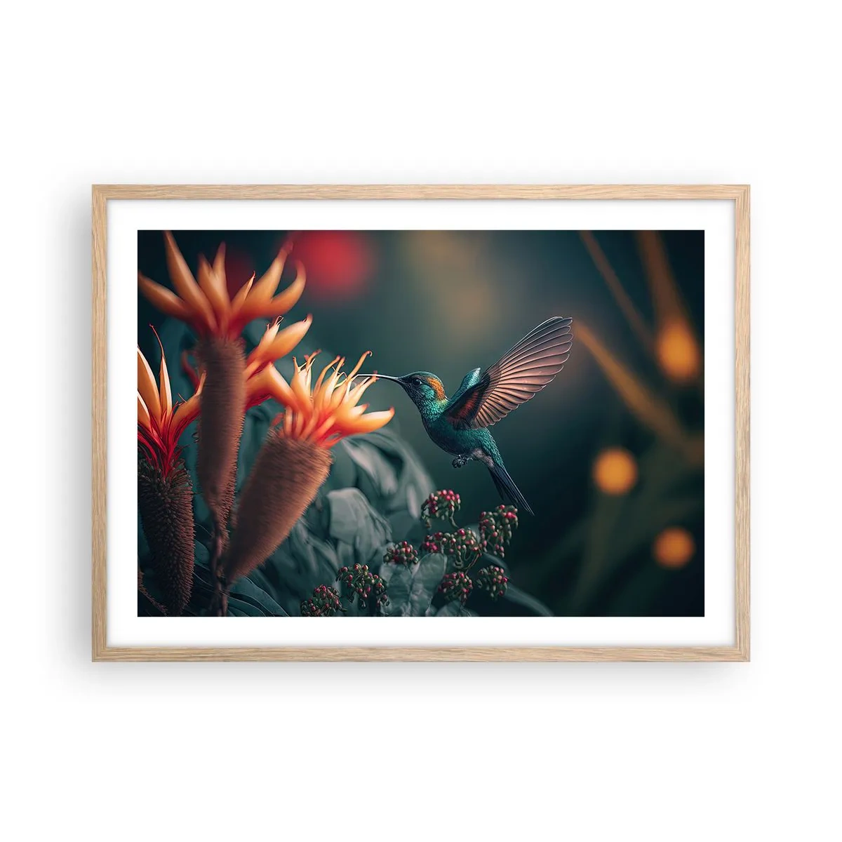 Affiche dans un chêne clair - Poster - une vie vraiment colorée - 70x50 cm