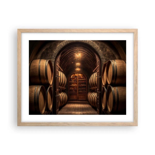 Affiche dans un chêne clair - Poster - Cave climatisée - 50x40 cm