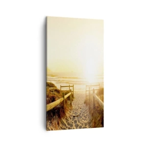 Impression sur toile - Image sur toile - A travers la dune, vers le soleil - 45x80 cm