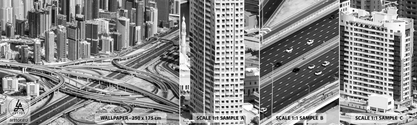 Échantillon de Papier Peint Autocollant Deluxe Sticker - Dubaï - la ville impossible - Ville, Architecture, Métropole - 100x30 cm