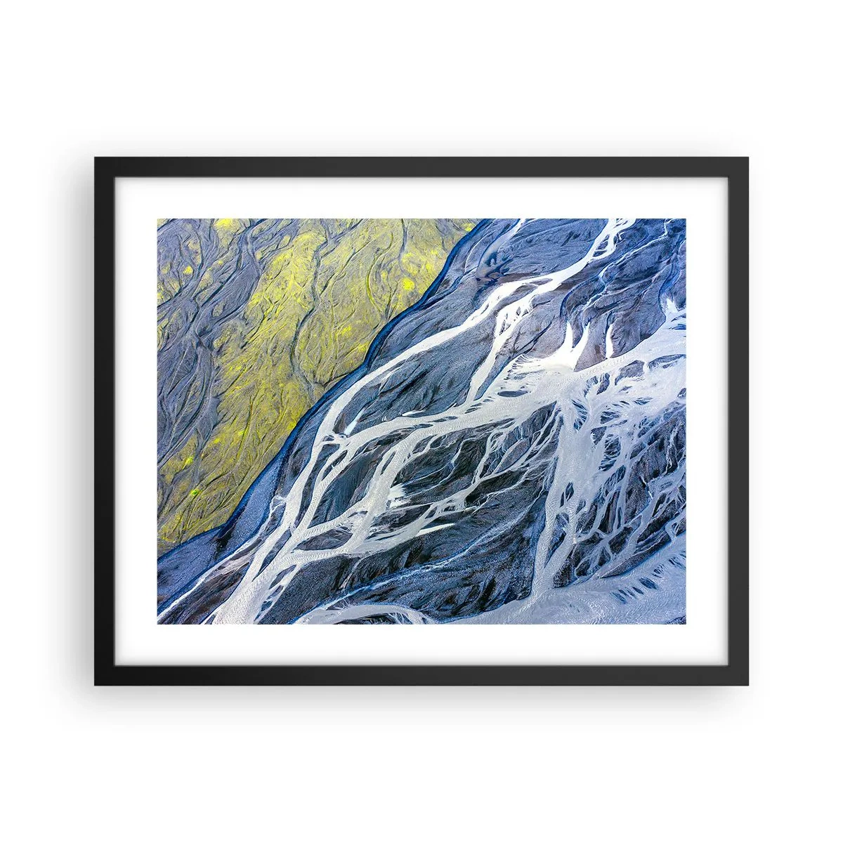 Affiche dans un cadre noir - Poster - Peintures rupestres de la nature - 50x40 cm