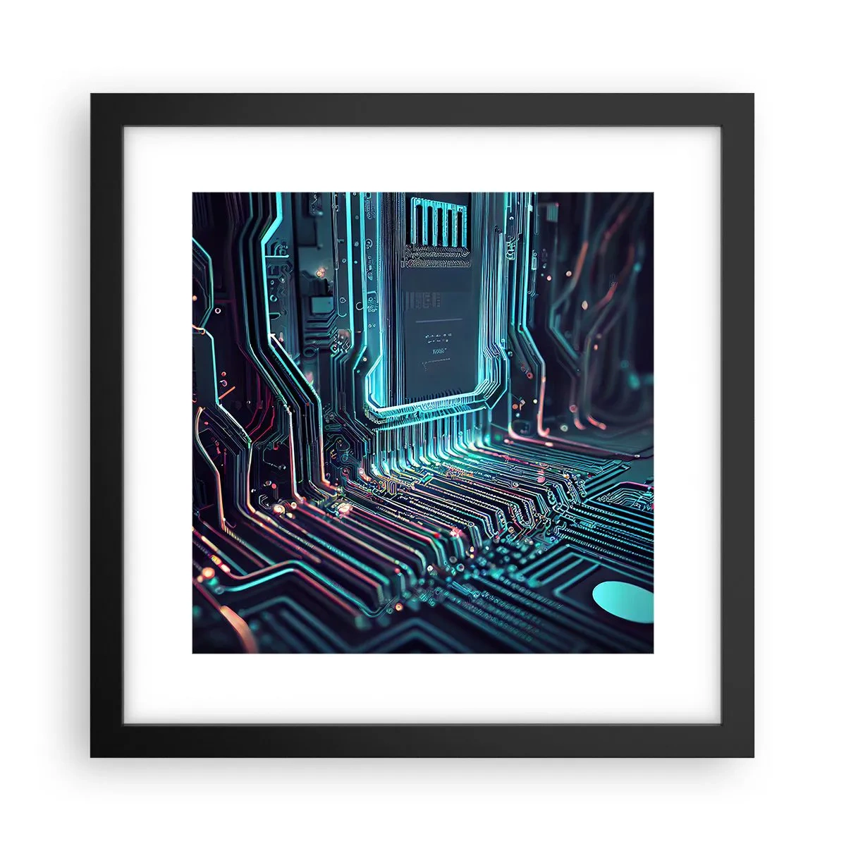 Affiche dans un cadre noir - Poster - Je pense comme ça… - 30x30 cm