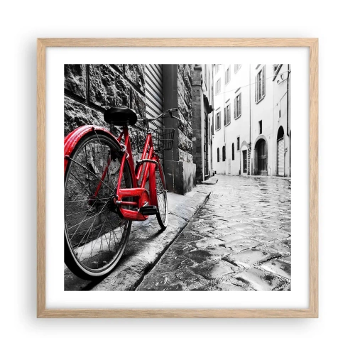 Affiche dans un chêne clair - Poster - La vraie beauté ne vieillit pas - 50x50 cm