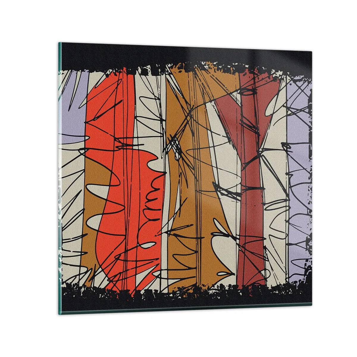 Impression sur verre - Image sur verre - Composition spontanée - 50x50 cm