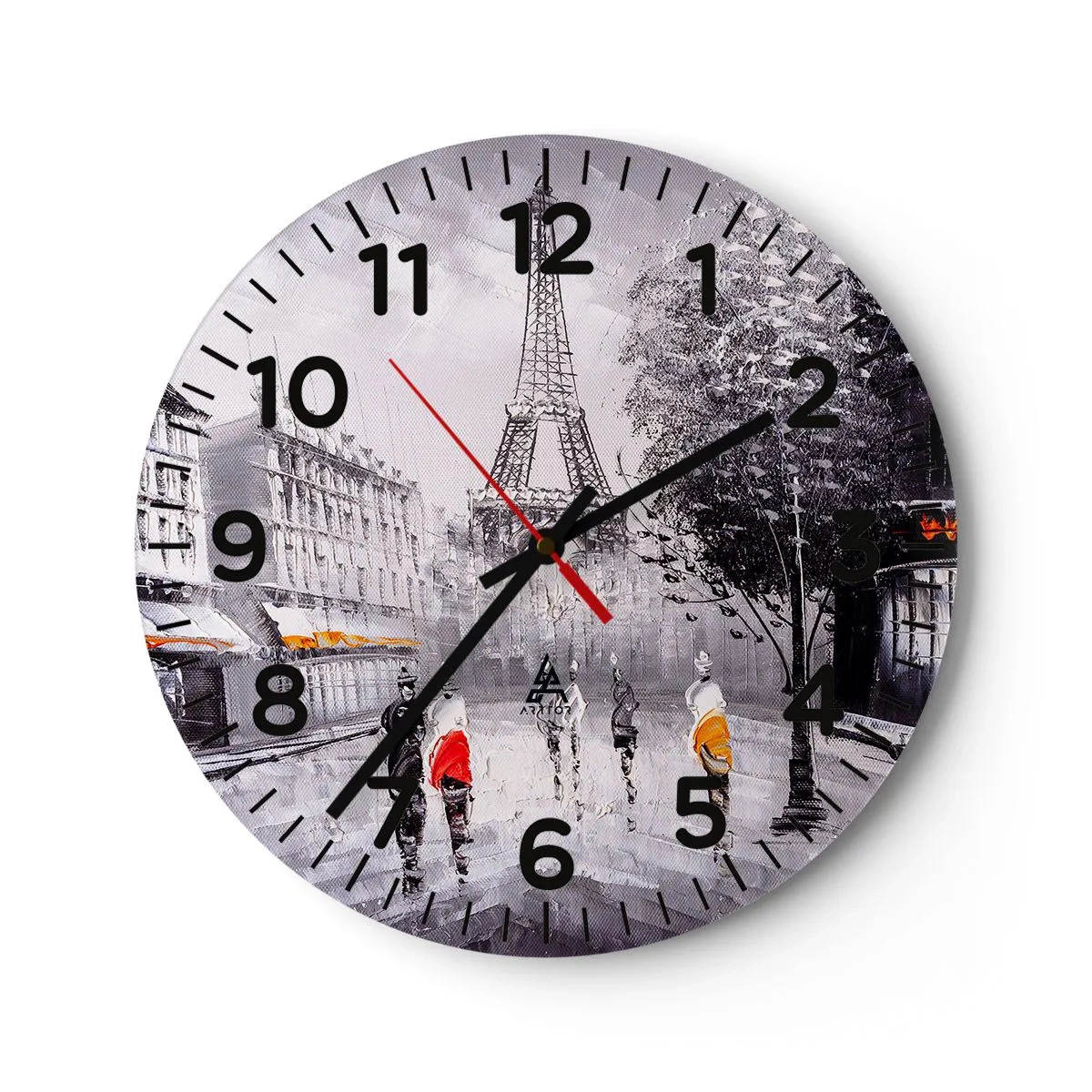 Horloge murale - Pendule murale - Balade parisienne - 40x40 cm