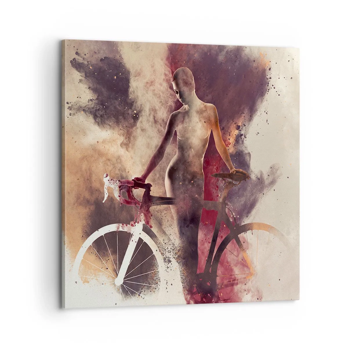 Impression sur toile - Image sur toile - Une âme de vélo aux formes marbrées - 60x60 cm