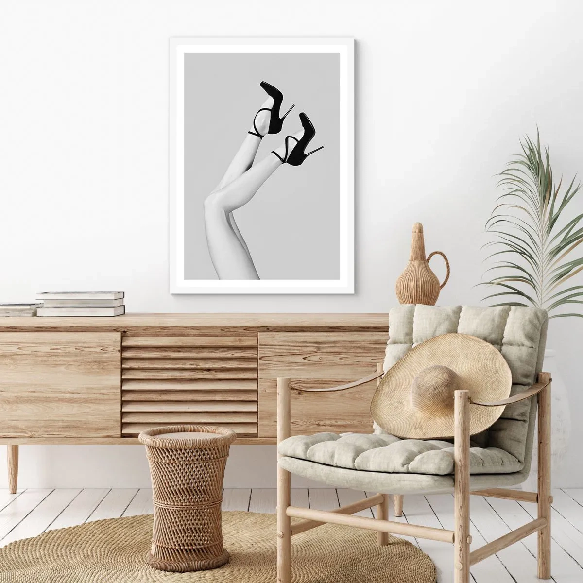 Affiche dans un cadre blanc - Poster - Les jambes en l’air - 30x40 cm