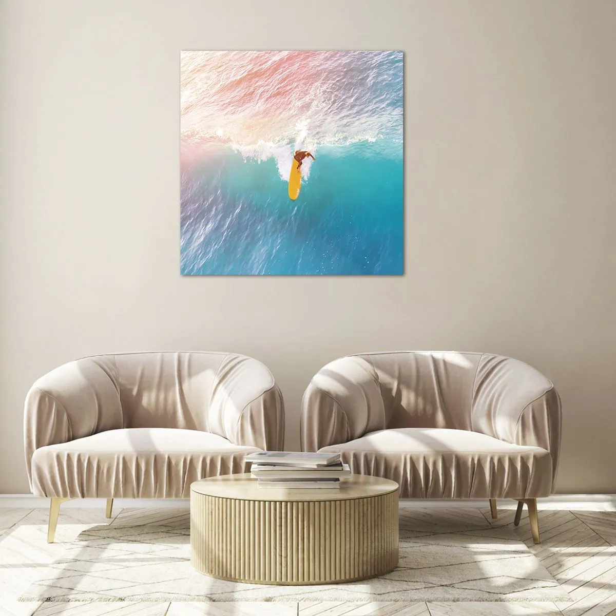 Impression sur verre - Image sur verre - Le cavalier de l'océan - 50x50 cm