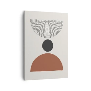 Impression sur toile - Image sur toile - Figures géométriques abstraites aux couleurs chaudes - 50x70cm - Au centre de l'attention - Décoration murale moderne pour le salon et la chambre ARTTOR