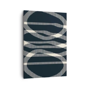 Impression sur toile - Image sur toile - Lignes géométriques dans des tons clairs sur un fond sombre - 50x70cm - Une tentative de briser l'obscurité - Décoration murale moderne pour le salon et la chambre ARTTOR