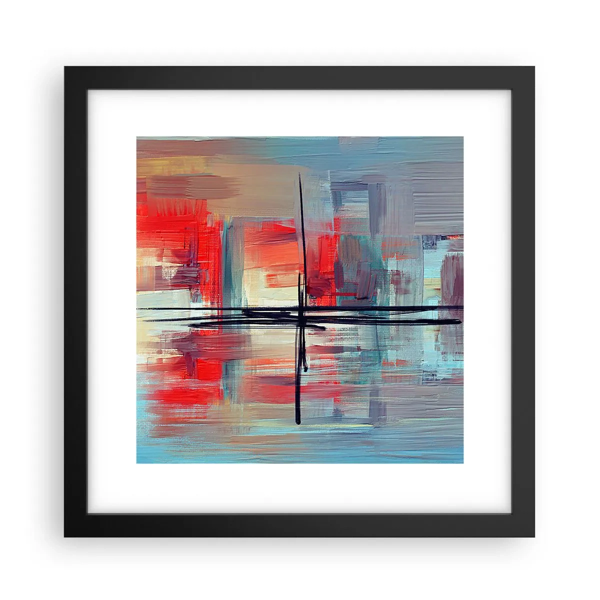 Affiche dans un cadre noir - Poster - Un paysage dans une dimension inconnue - 30x30 cm