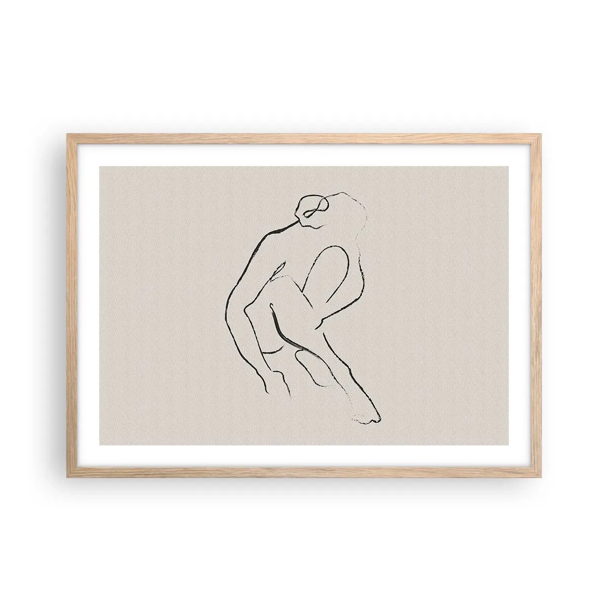 Affiche dans un chêne clair - Poster - Croquis intime - 70x50 cm