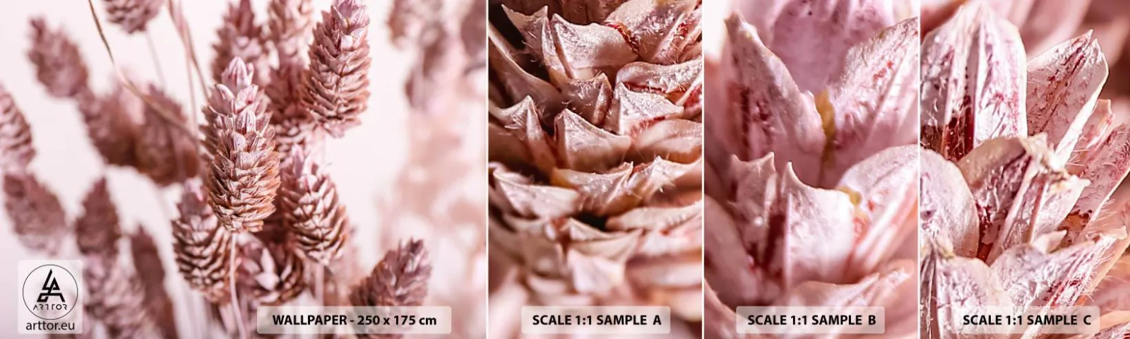 Échantillon de Papier Peint Autocollant Deluxe Sticker - Apparemment discret - Fleur séchée, Fleur, Prairie - 100x30 cm