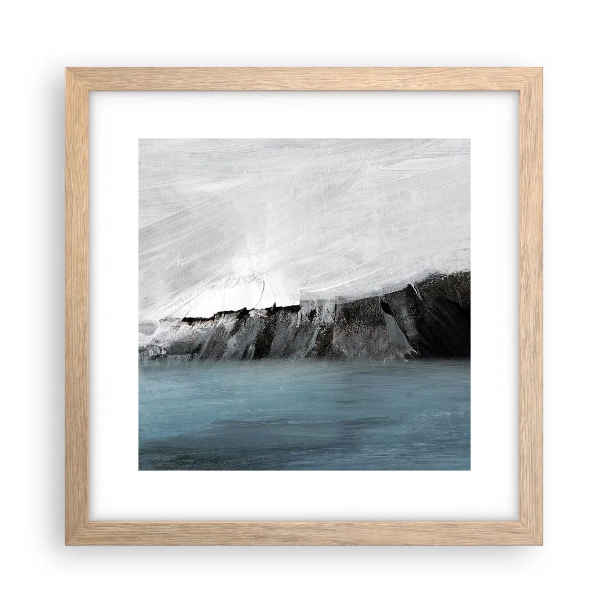 Affiche dans un chêne clair - Poster - Eau – terre : choc des éléments - 30x30 cm