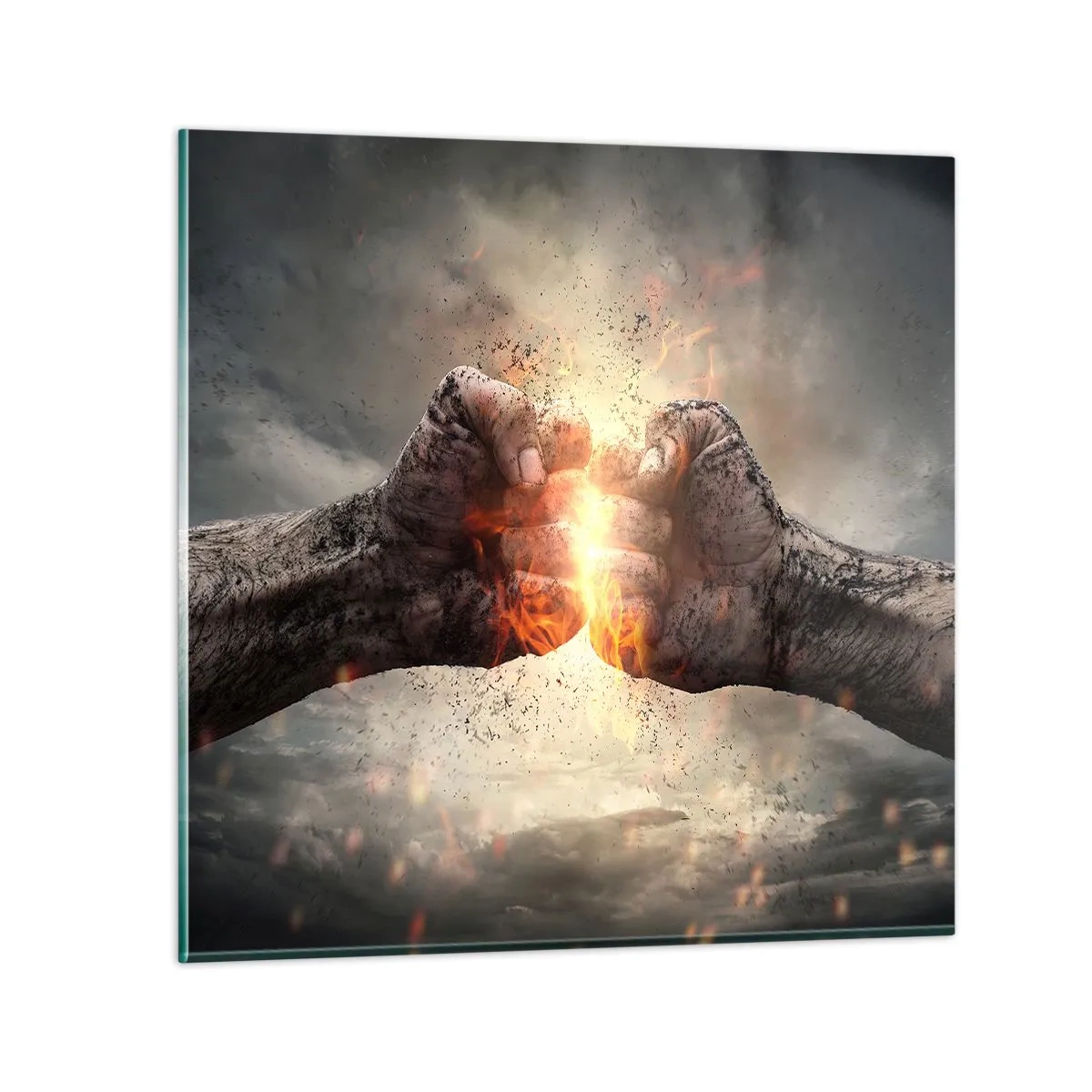 Impression sur verre - Image sur verre - Lève-toi pour le combat - 50x50 cm