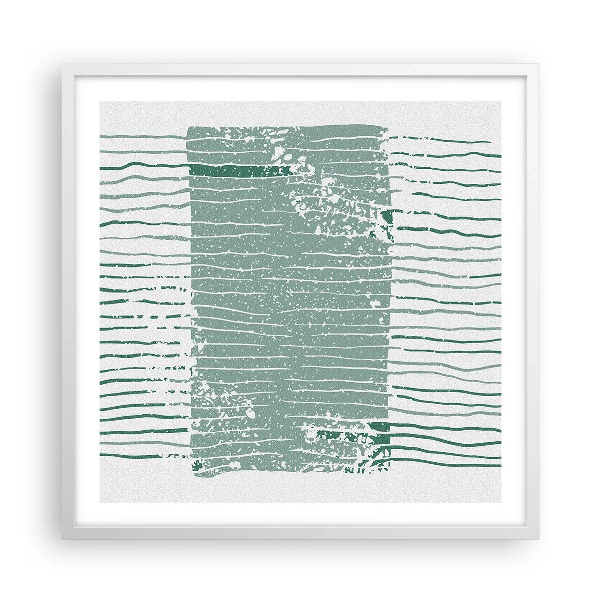 Affiche dans un cadre blanc - Poster - Abstraction de la mer - 60x60 cm