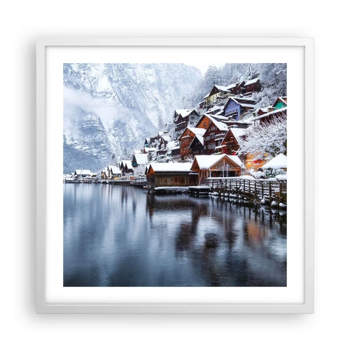 Affiche dans un cadre blanc - Poster - En décoration hivernale - 50x50 cm