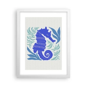 Affiche dans un cadre blanc - Poster - Dans une prairie sous-marine - 30x40 cm