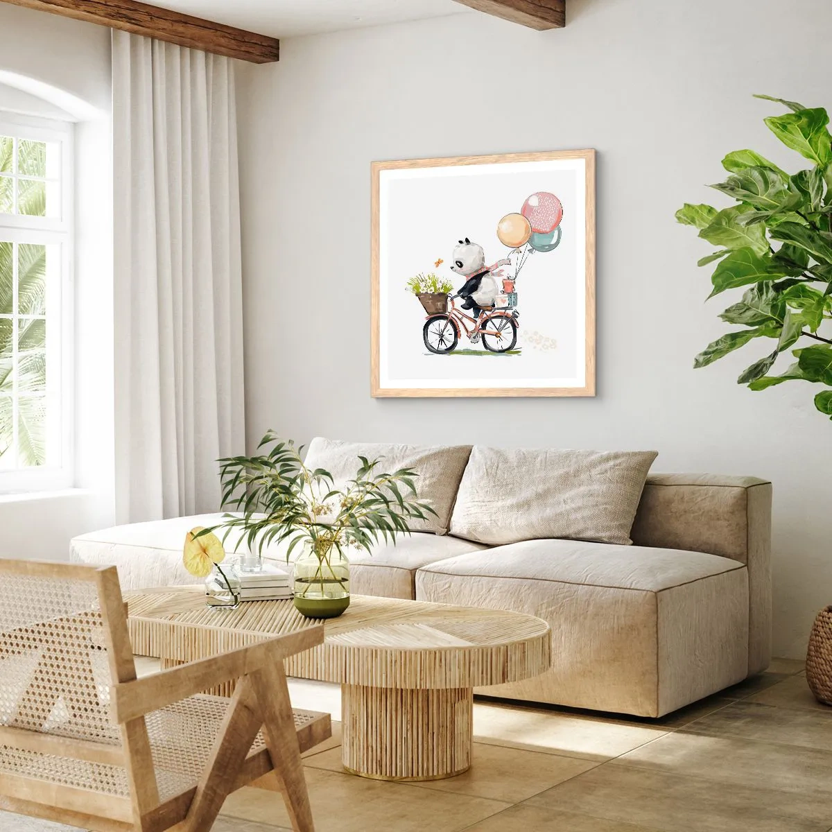 Affiche dans un chêne clair - Poster - Jour de chance - 40x40 cm