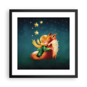 Affiche dans un cadre noir - Poster - Petit Prince - 40x40 cm