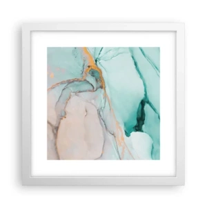 Affiche dans un cadre blanc - Poster - Danse des formes et des couleurs - 30x30 cm