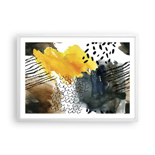 Affiche dans un cadre blanc - Poster - Rencontre des éléments - 70x50 cm