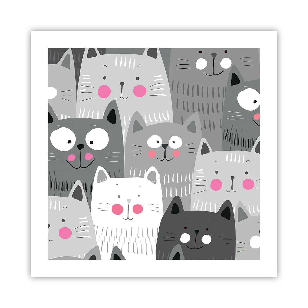 Affiche - Poster - Le monde des chats - 50x50 cm