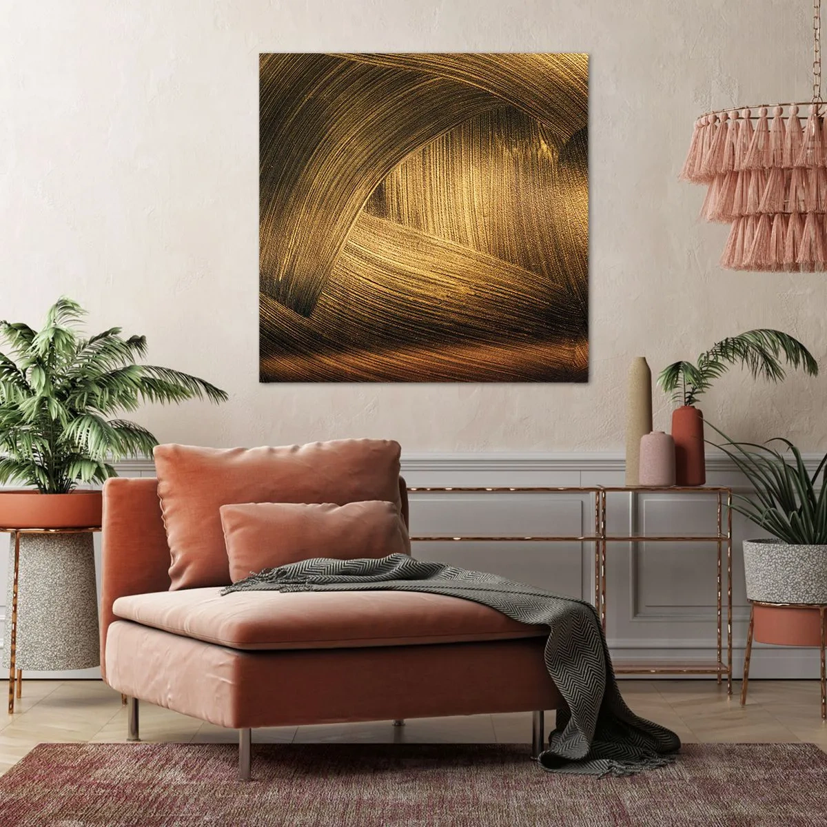 Impression sur toile - Image sur toile - Dans un labyrinthe en or - 70x70 cm