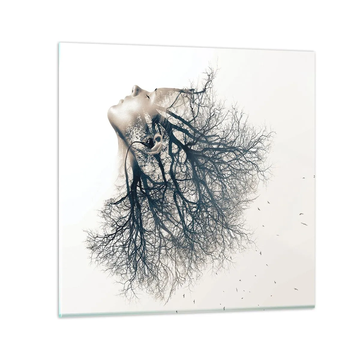 Impression sur verre - Image sur verre - Écouter le murmure des arbres - 30x30 cm