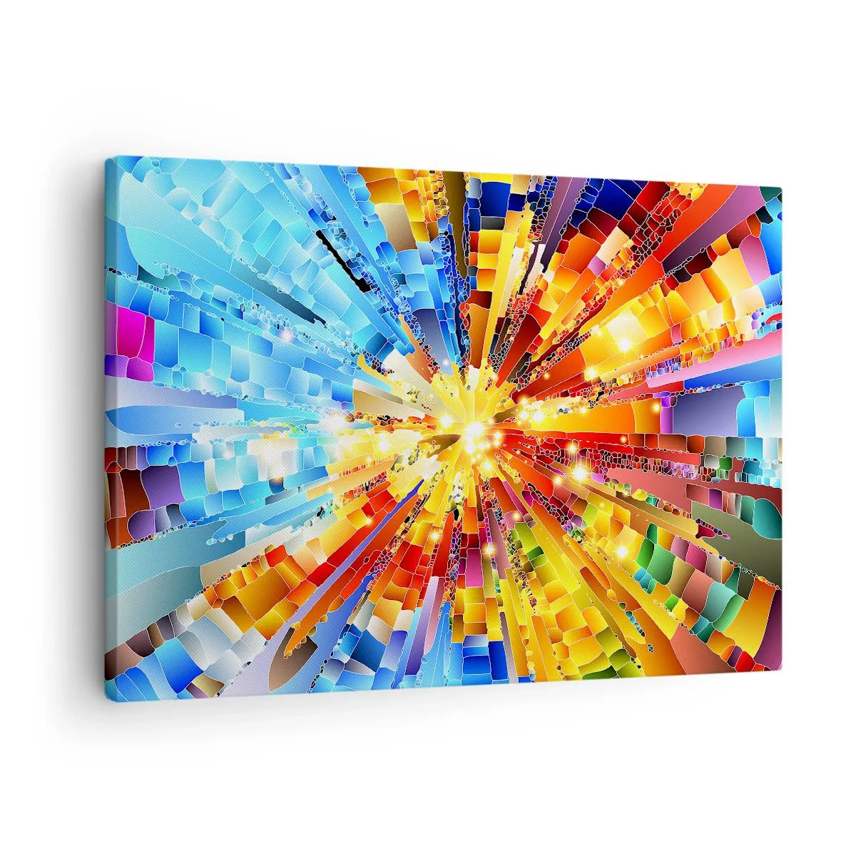 Impression sur toile - Image sur toile - Une explosion dynamique de couleurs et de lumière - 70x50cm - In medias res - Décoration murale moderne pour le salon et la chambre ARTTOR