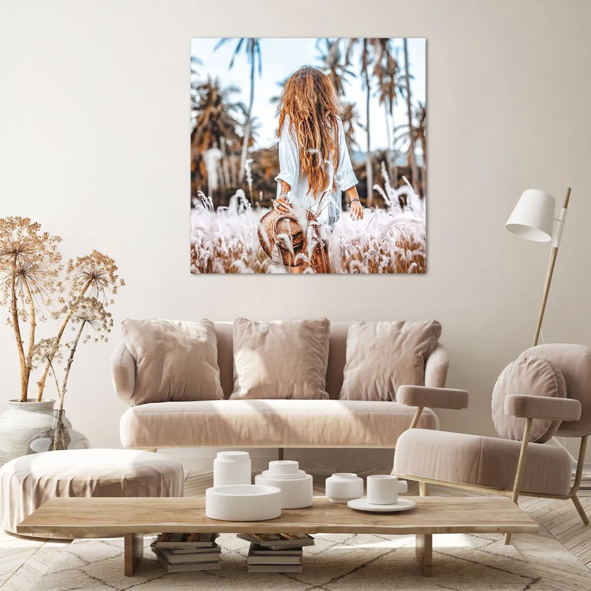 Impression sur toile - Image sur toile - Né de peluches d'herbe - 60x60 cm