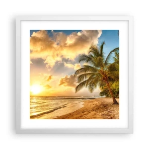 Affiche dans un cadre blanc - Poster - Été éternel, toujours des vacances - 40x40 cm