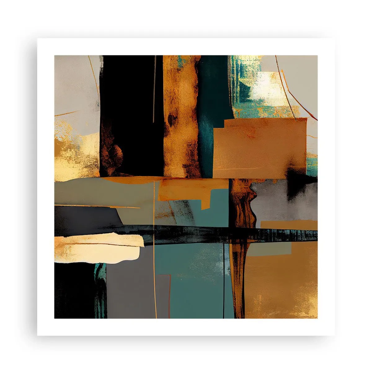 Affiche - Poster - Abstraction – lumière et ombre - 60x60 cm