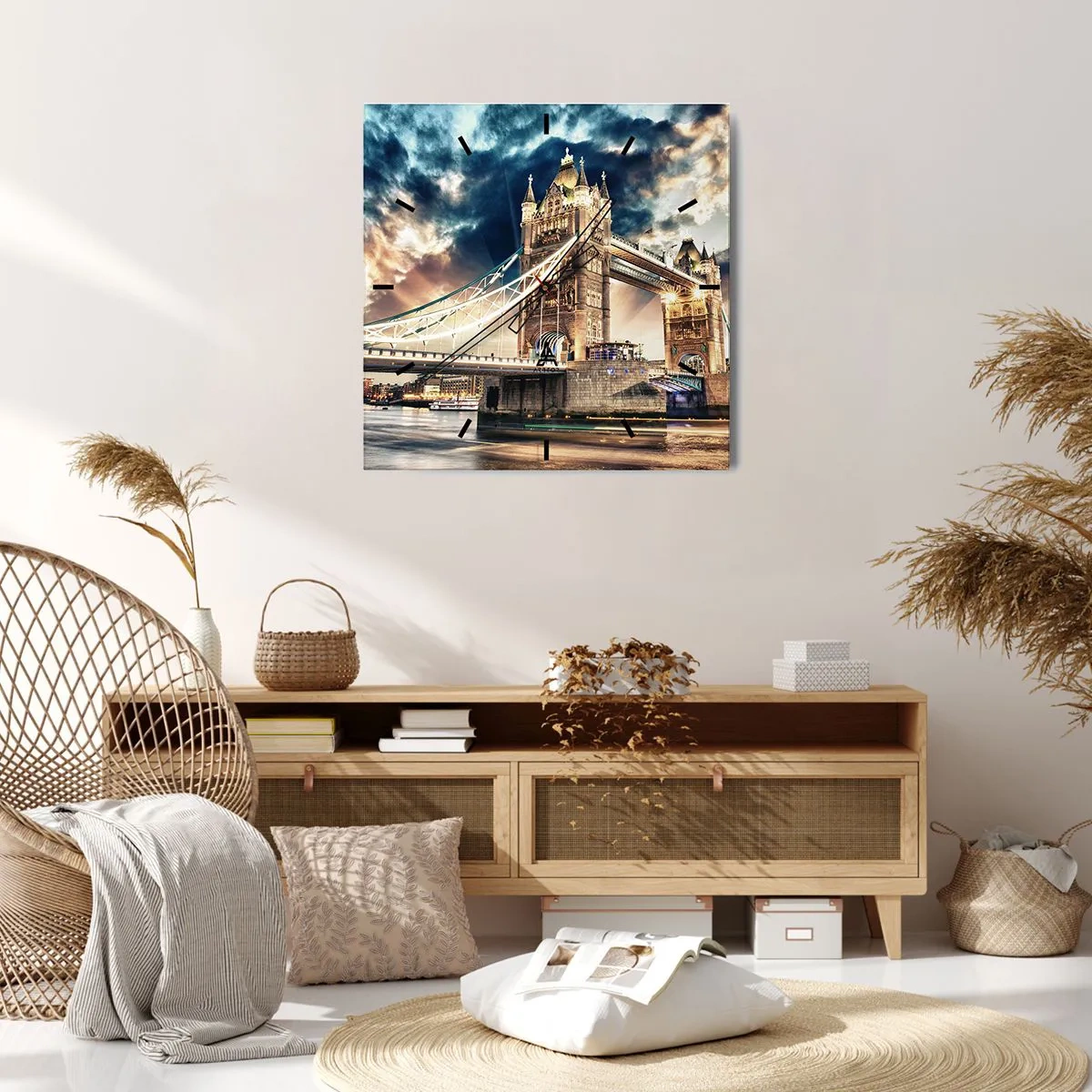 Horloge murale - Pendule murale - Monument de l'empire victorien - 40x40 cm