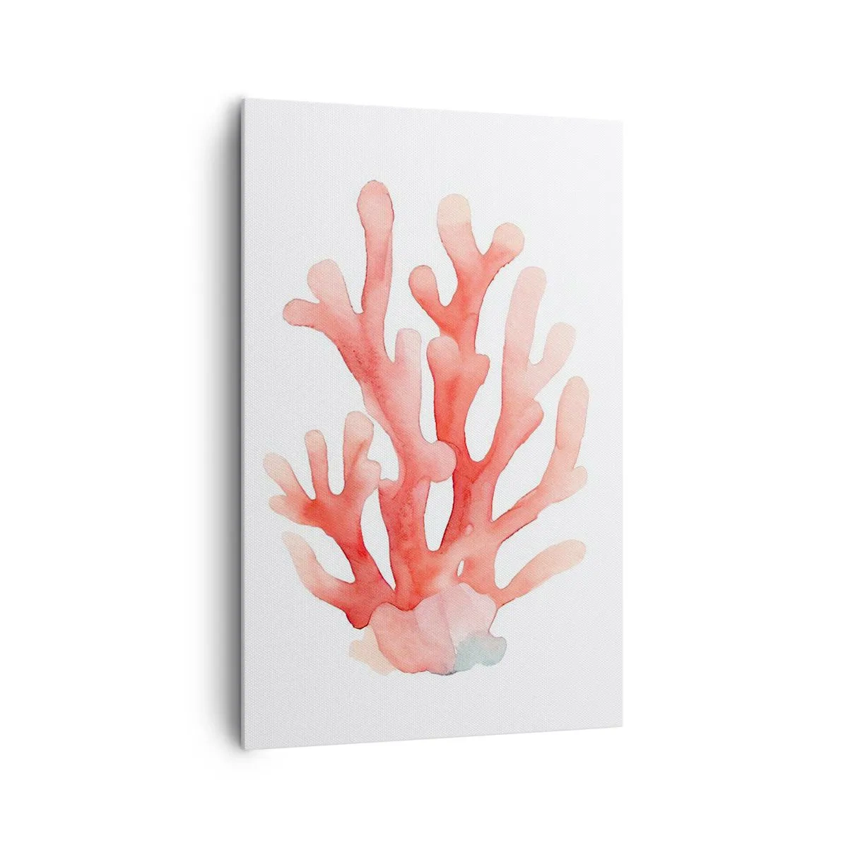 Impression sur toile - Image sur toile - Une illustration subtile de corail dans des tons pastel - 80x120cm - Corail couleur corail - Décoration murale moderne pour le salon et la chambre ARTTOR