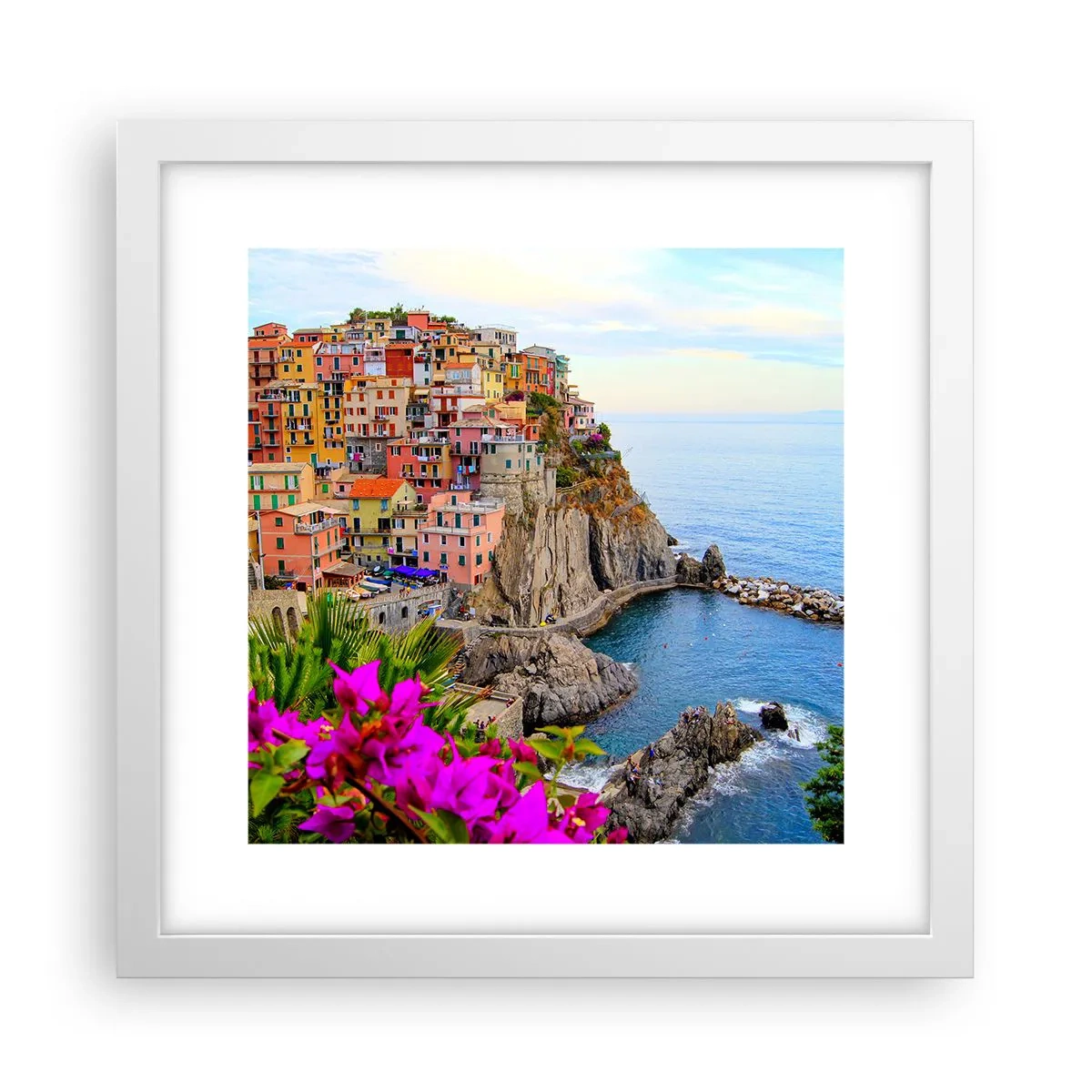 Affiche dans un cadre blanc - Poster - La ville qui rit - 30x30 cm