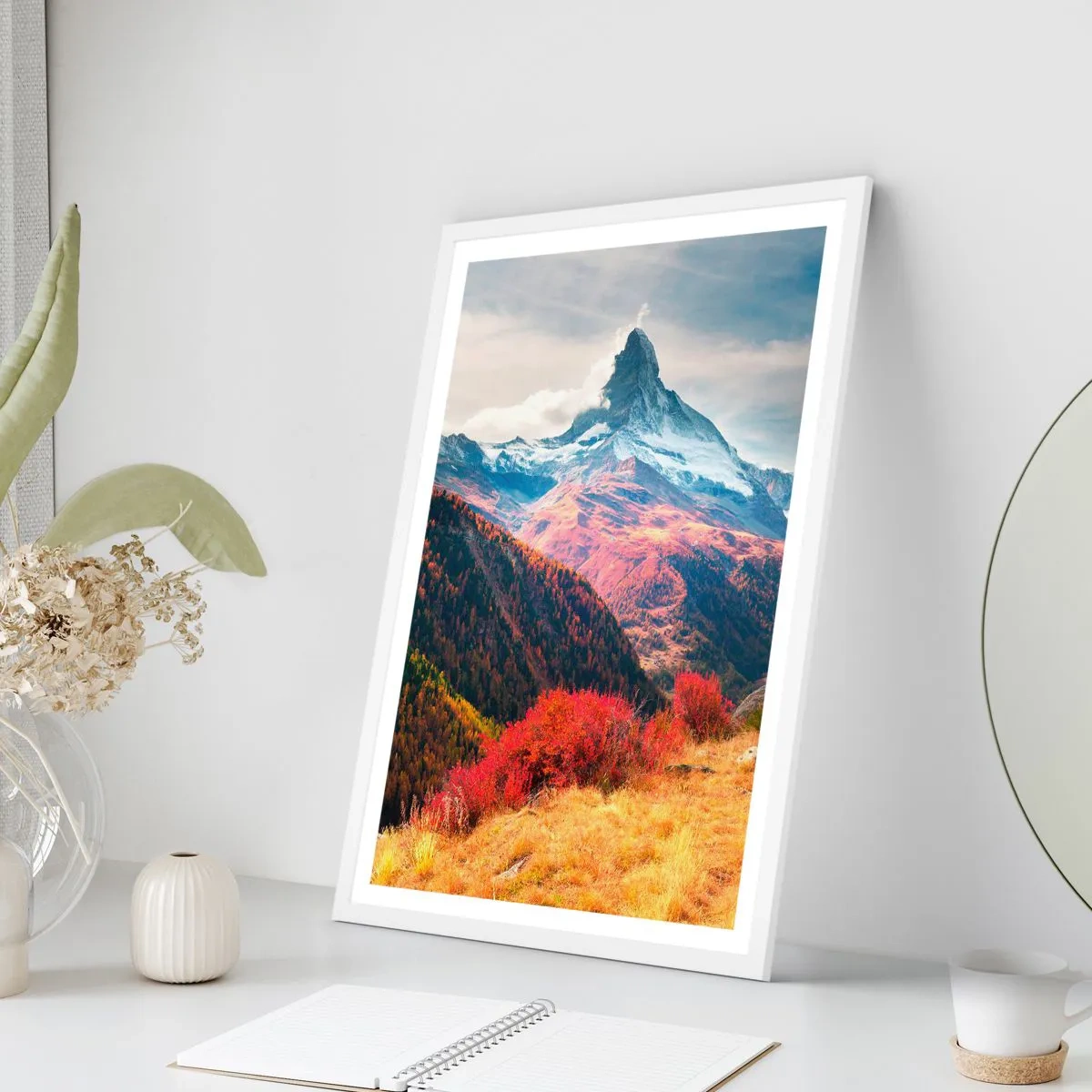 Affiche dans un cadre blanc - Poster - Automne alpin - 30x40 cm