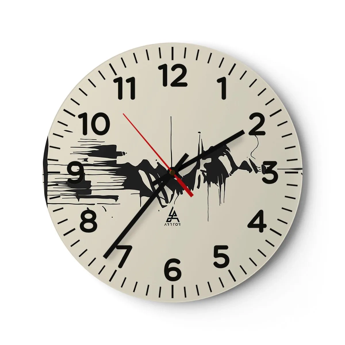 Horloge murale - Pendule murale - Abstraction hâtive - 40x40 cm