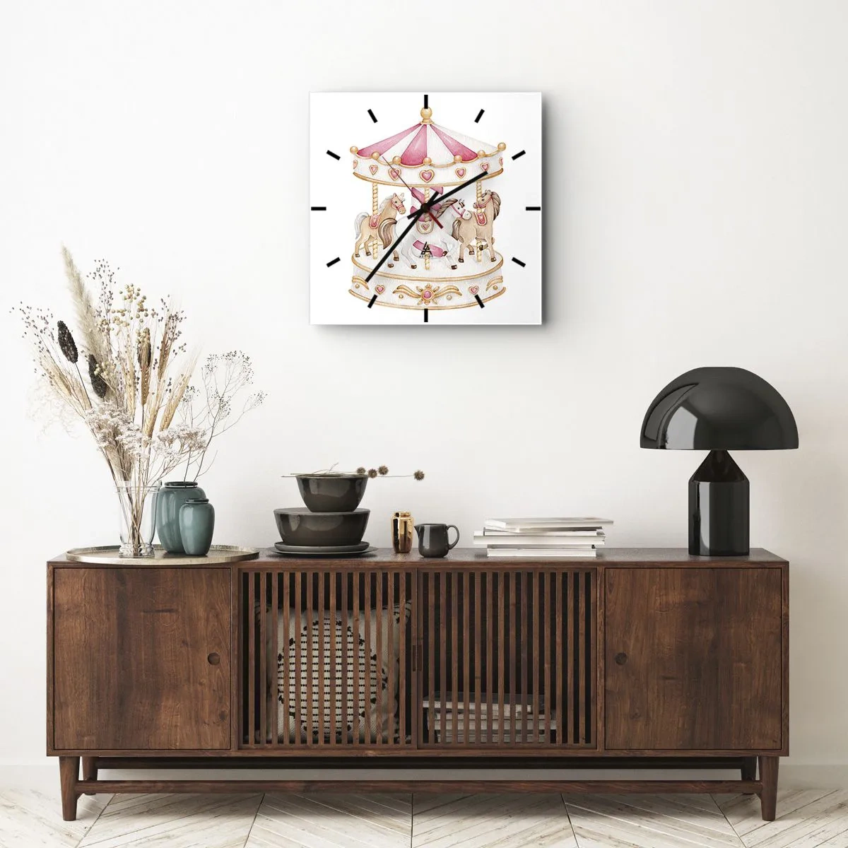Horloge murale - Pendule murale - Le doux monde de l'enfance - 40x40 cm